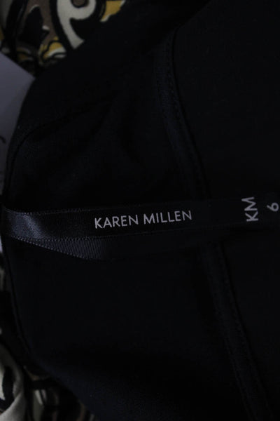 Karen Millen Women Black V-Neck Long Sleeve Viscose Blouse Size 6
