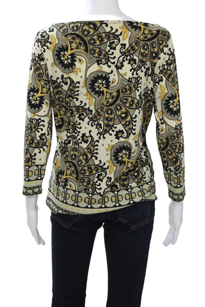 Michael Michael Kors Women Beige Square Neck 3/4 Sleeve Blouse Designer Size M