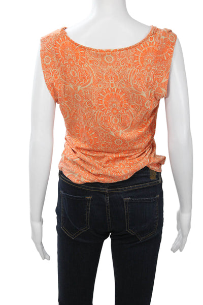 Michael Michael Kors Women Sleeveless Paisley Round Neck Lyocell Blouse Size M