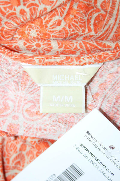 Michael Michael Kors Women Sleeveless Paisley Round Neck Lyocell Blouse Size M