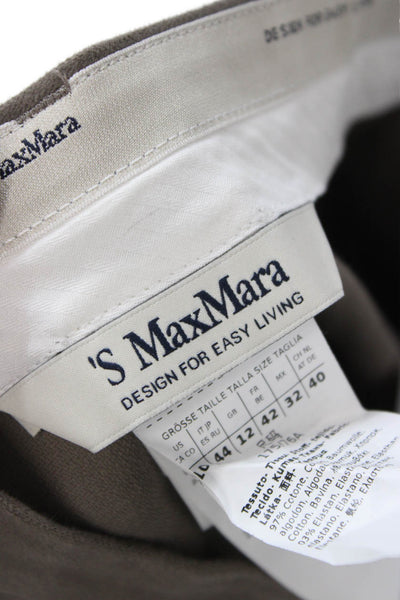 S Max Mara Unisex Chino Khakis Brown Button Size 10