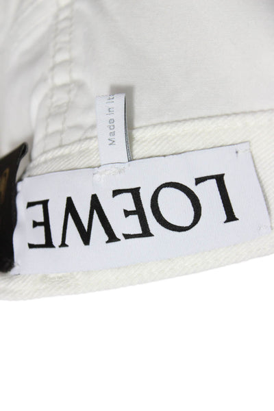 Loewe Unisex Designer Floral Cotton Shorts White Button Size 40