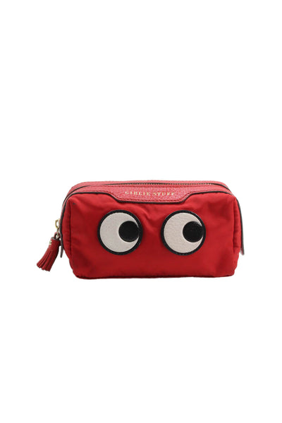Anya Hindmarch Womens Eye Motif Tasseled Zipper Makeup Bag