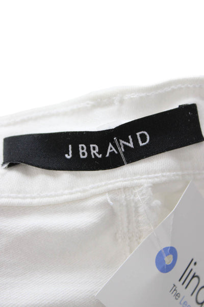 J Brand Womens Skinny Ankle Jeans White Mid Rise Button Fly Size 26