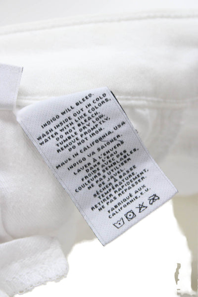 J Brand Womens Skinny Ankle Jeans White Mid Rise Button Fly Size 26