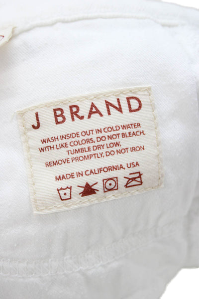 J Brand Womens Skinny Jeans White Low Rise Button Size 25