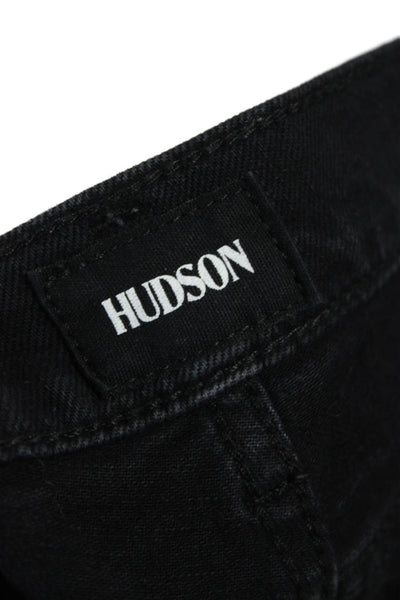 Hudson Womens Ankle Cropped Jeans Black High Rise Stars Size 25