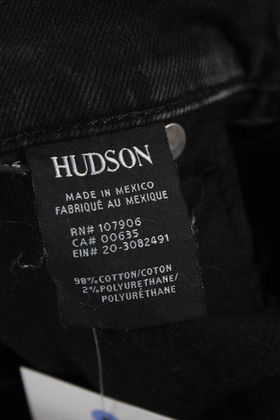 Hudson Womens Ankle Cropped Jeans Black High Rise Stars Size 25