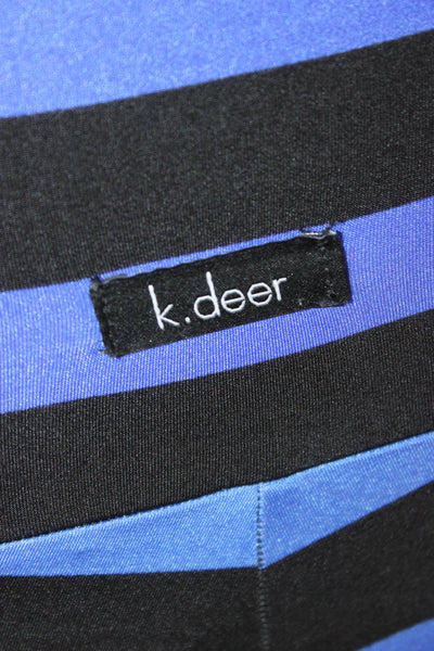 K Deer Women Ankle Striped Black Polyester Blend Leggings Size S