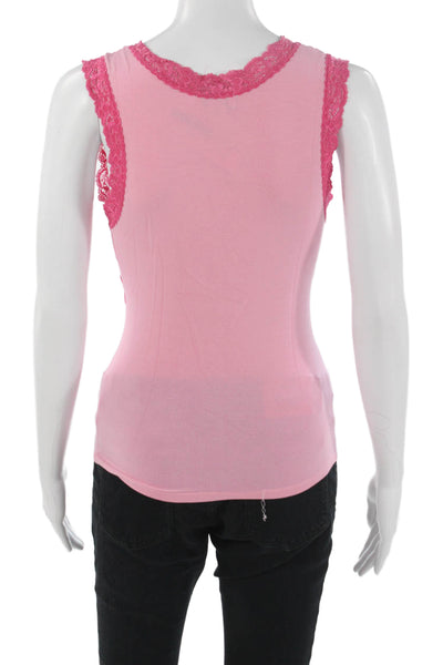 Fleur't Women Pink V Neck Camisole Rayon Spandex Sleeveless Size M