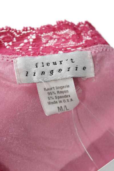 Fleur't Women Pink V Neck Camisole Rayon Spandex Sleeveless Size M