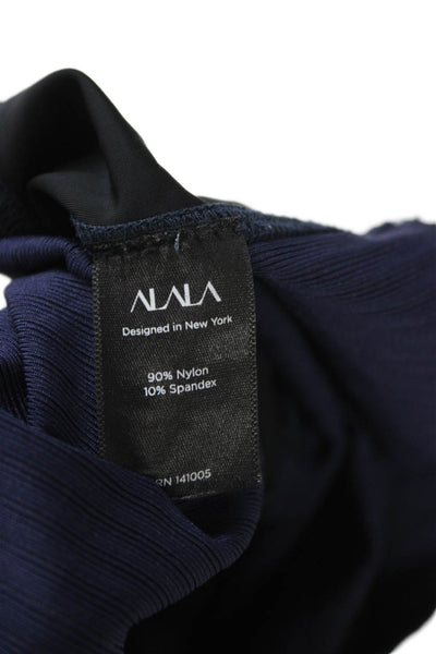 Alala Women Cropped Tank Sleeveless Crew Neck Dark Blue Nylon Spandex Size S