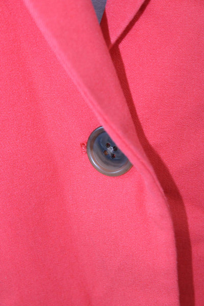 J Crew Women Red Collared Long Sleeve Blazer Cotton Viscose Blend Size 12