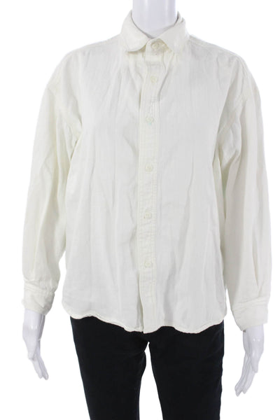 Rag & Bone Mens Button-Down Collared Cotton Solid Longsleeve White Shirt Size XS