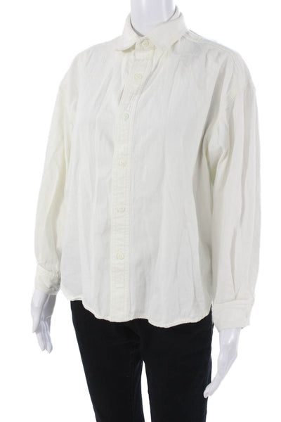 Rag & Bone Mens Button-Down Collared Cotton Solid Longsleeve White Shirt Size XS