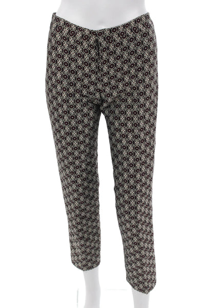 Club Monaco Women Ankle Cropped Black Aztec Pants Size 00
