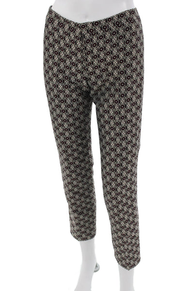 Club Monaco Women Ankle Cropped Black Aztec Pants Size 00