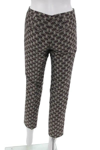 Club Monaco Women Ankle Cropped Black Aztec Pants Size 00