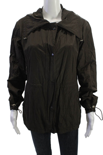 Laundry by Shelli Segal Women Anorak Windbreaker Black Button Size L