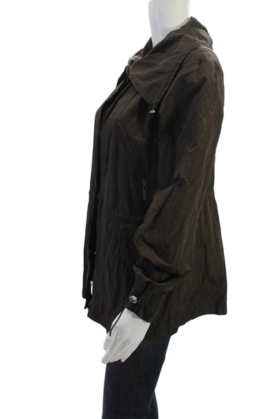 Laundry by Shelli Segal Women Anorak Windbreaker Black Button Size L