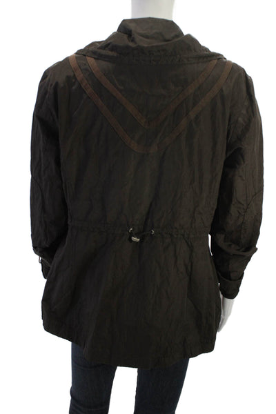 Laundry by Shelli Segal Women Anorak Windbreaker Black Button Size L