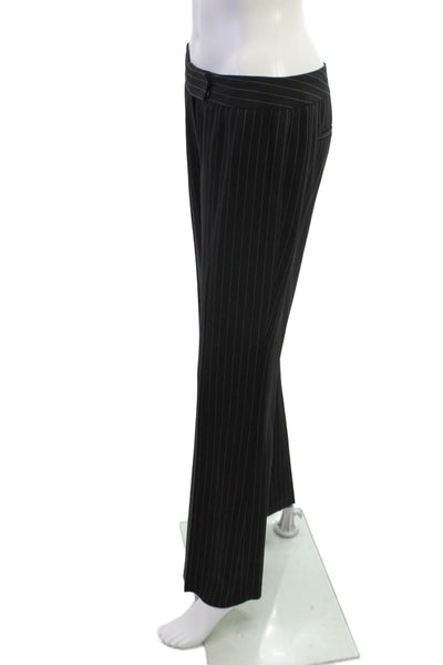 Tahari Womens Striped Black Dress Pants Polyester Blend 30 Inseam Size 8