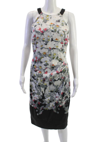 Karen Millen Women Sheath Dress Black High Neck Sleeveless Midcalf Size 10