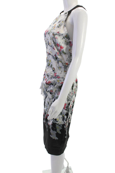 Karen Millen Women Sheath Dress Black High Neck Sleeveless Midcalf Size 10