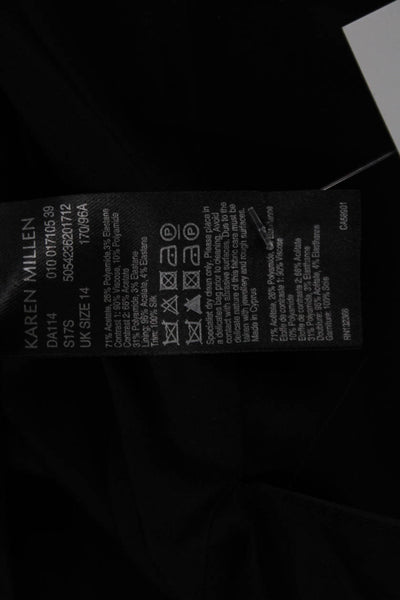 Karen Millen Women Sheath Dress Black High Neck Sleeveless Midcalf Size 10