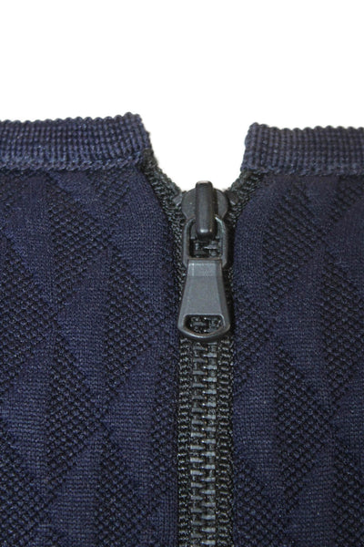Shoshanna Womens Fit & Flare Dark Blue Argyle Dress Crewneck Size 0