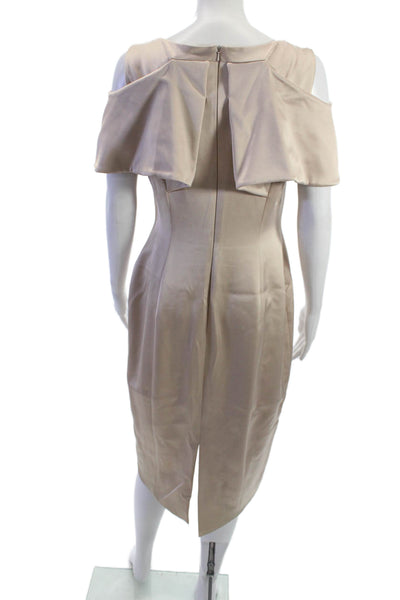 Karen Millen Women Beige Sheath Mid Calf Dress Zip Size 10