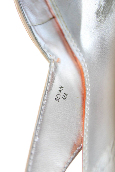 Tahari Womens Patent Leather Peep Toe Bevan Slingbacks Orange Size 6 Medium