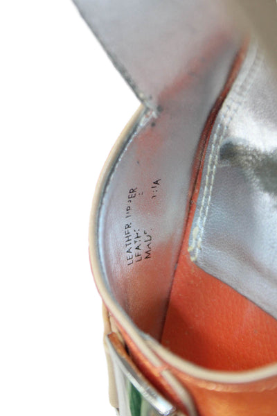 Tahari Womens Patent Leather Peep Toe Bevan Slingbacks Orange Size 6 Medium