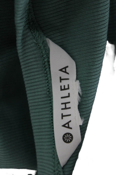 Athleta Women Basic Long Sleeve Crew Neck Modal Blend T-Shirt Green Size S