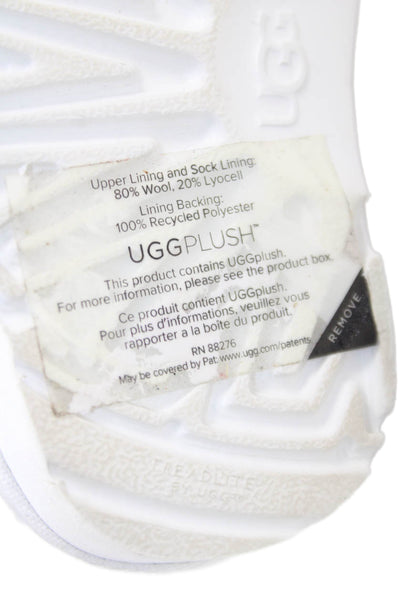 Ugg Girls Leather Side Zip Ankle Boots White Size 6