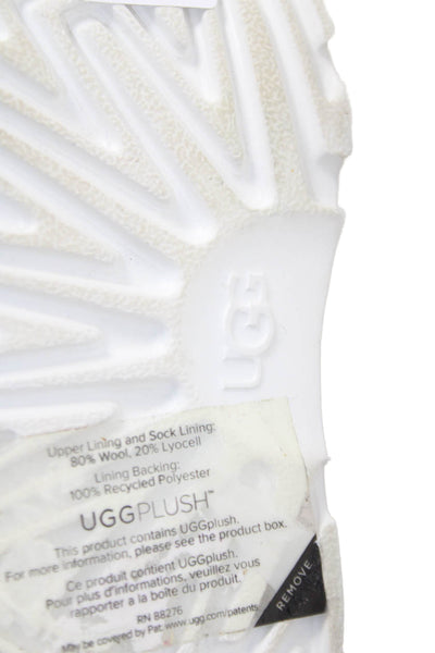 Ugg Girls Leather Side Zip Ankle Boots White Size 6