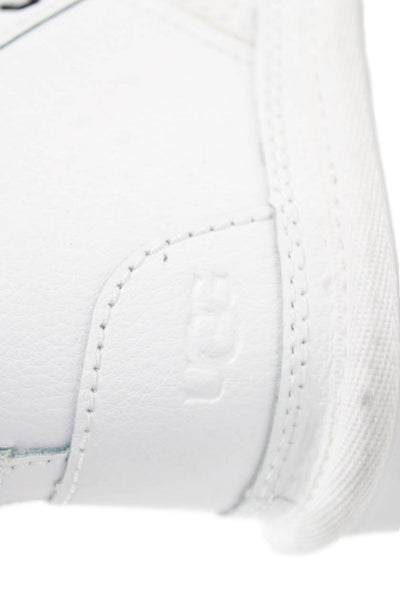 Ugg Girls Leather Side Zip Ankle Boots White Size 6