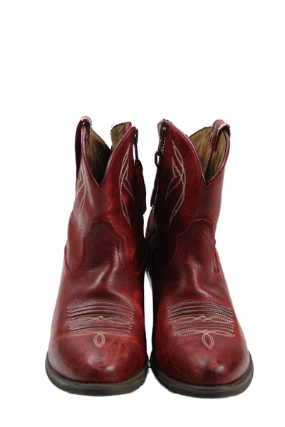 Ariat Womens Leather Cowboy Ankle Boots Red Size 6.5B