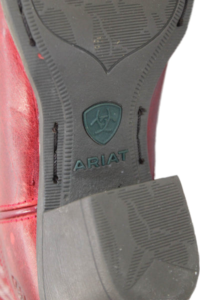 Ariat Womens Leather Cowboy Ankle Boots Red Size 6.5B