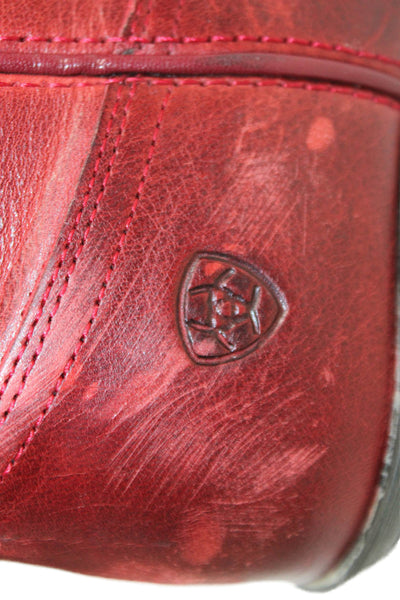 Ariat Womens Leather Cowboy Ankle Boots Red Size 6.5B