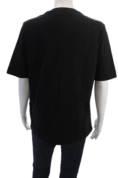 Love Moschino Womens Black Graphic Cotton Crewneck Tee Size 40