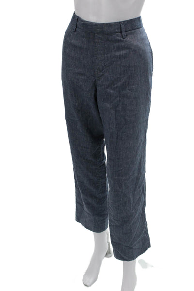 Banana Republic Mens Cropped Ankle Dress Pants Dark Blue Linen Blend Size 32