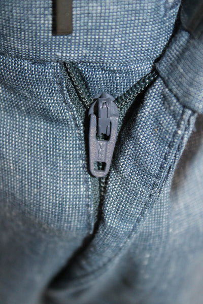 Banana Republic Mens Cropped Ankle Dress Pants Dark Blue Linen Blend Size 32