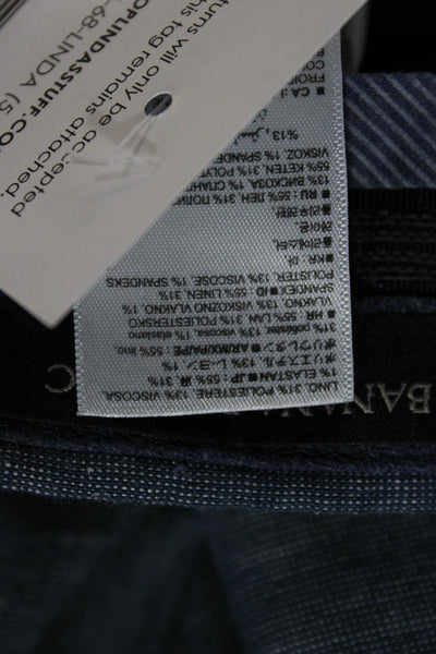 Banana Republic Mens Cropped Ankle Dress Pants Dark Blue Linen Blend Size 32