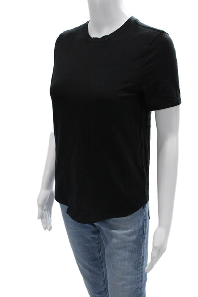 Lululemon Women Basic Black Cotton Blend Short Sleeve T-Shirt Size S