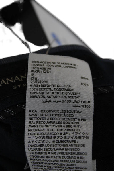 Banana Republic Mens Cropped Dress Pants Dark Blue Wool Check Size 32