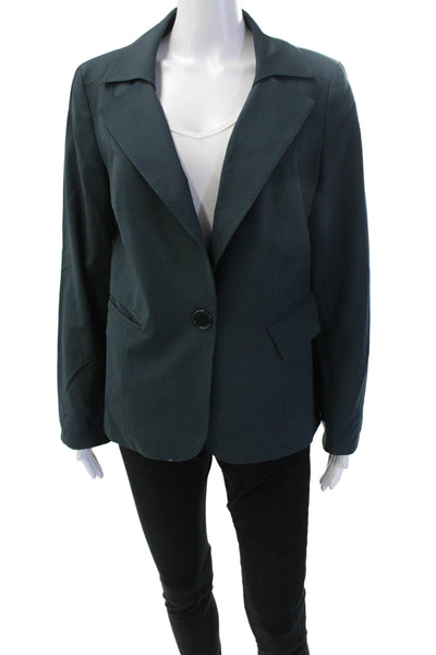 Lafayette 148 New York Unisex Green Virgin Wool Blazer Button Size 8