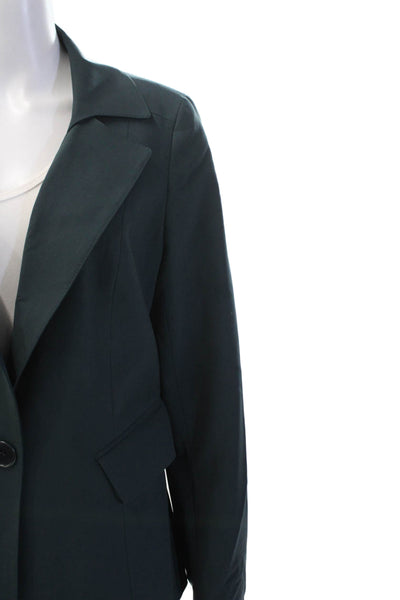 Lafayette 148 New York Unisex Green Virgin Wool Blazer Button Size 8