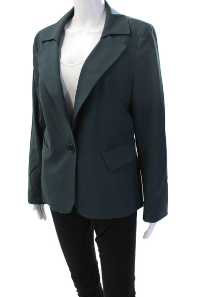 Lafayette 148 New York Unisex Green Virgin Wool Blazer Button Size 8