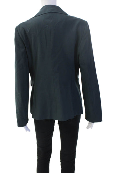 Lafayette 148 New York Unisex Green Virgin Wool Blazer Button Size 8